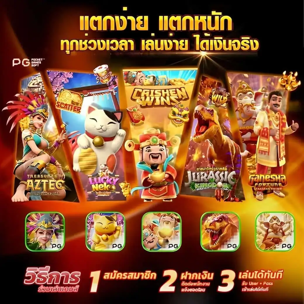 PG SLOT 5เกมสุดฮิตยอดนิยม รับประกันแตกสนั่น มันต์ระเบิด หน้าปก